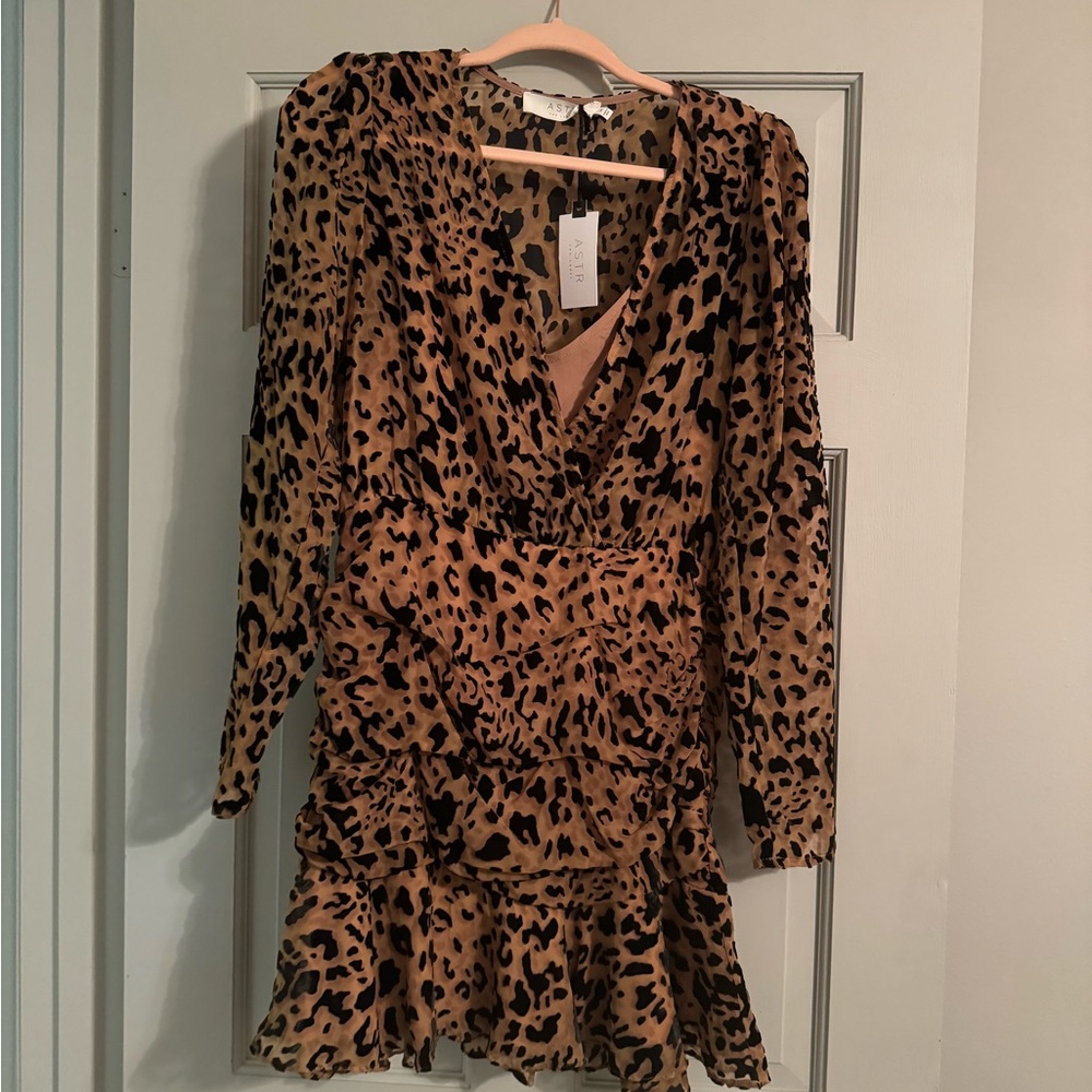 Astr Leopard Print Dress